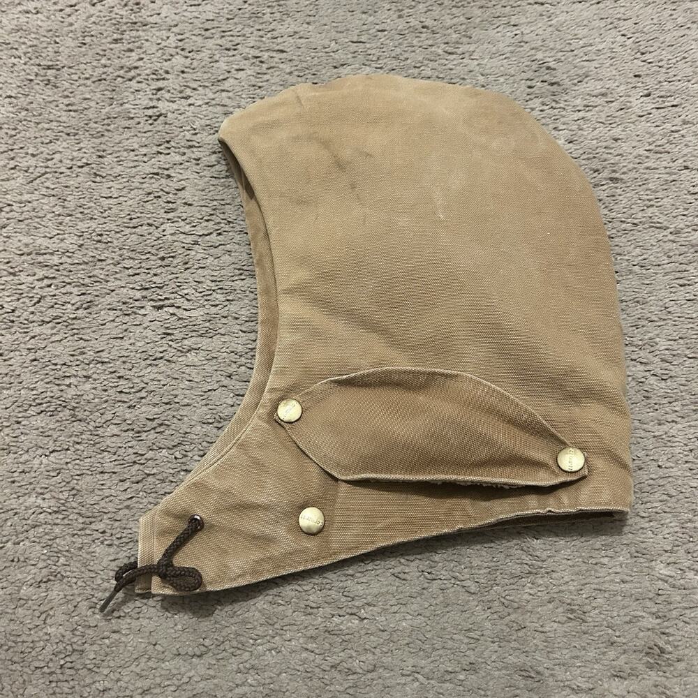 Vtg 1980s Carhartt Brown Canvas Replacement Jacket Hood 6QLH Union Made Detroit